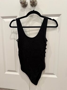 Forever 21 Black Bodysuit with side cut-out detailing